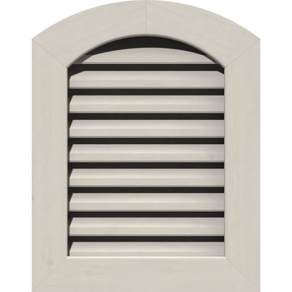 Ekena Millwork Arch Top Gable Vent Primed, Functional, Pine Gable Vent w/ 1" x 4" Flat Trim Frame, 16"W x 22"H GVWAR16X2201SFPPI - main